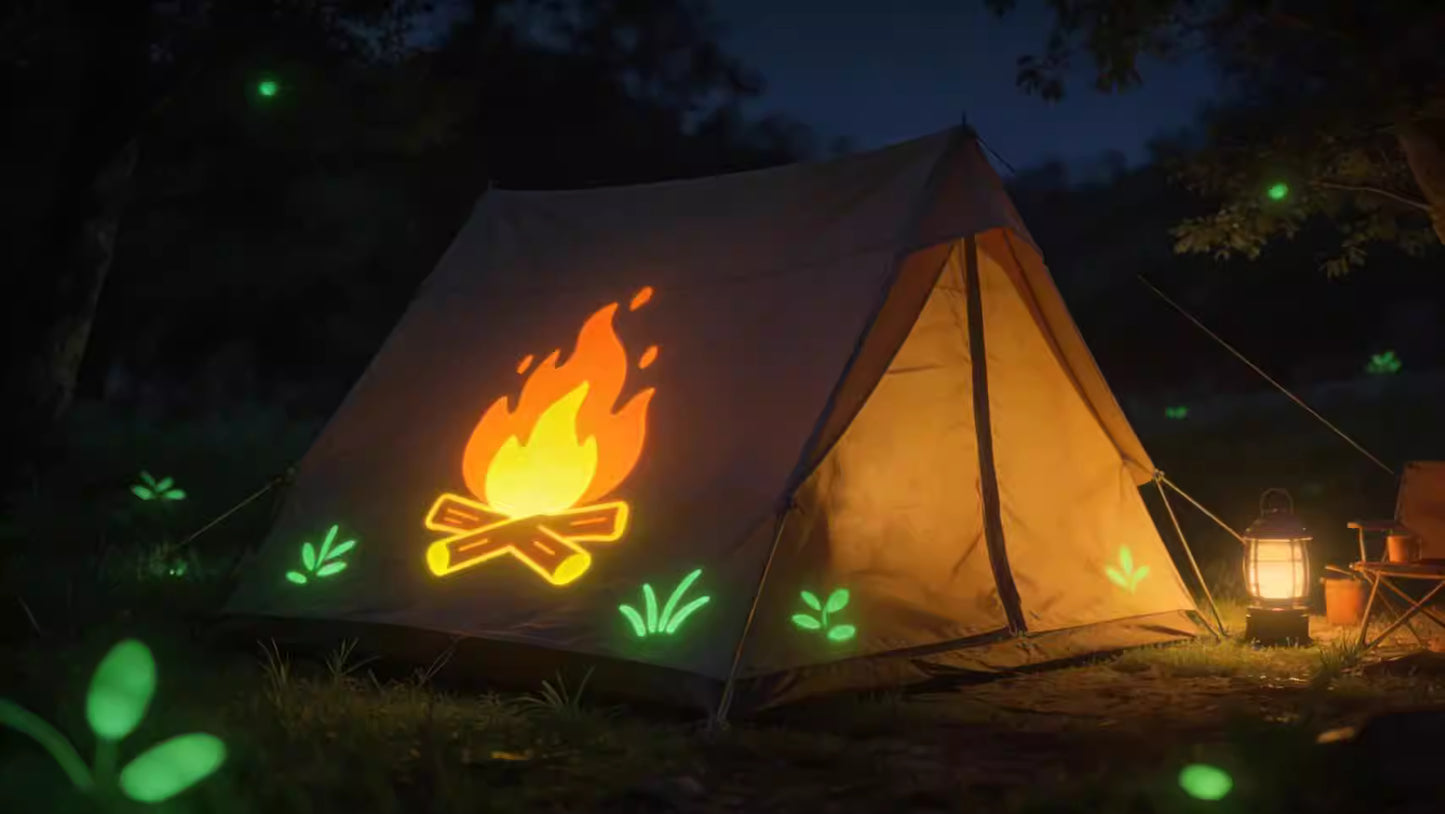 Back-adhesive luminescent film